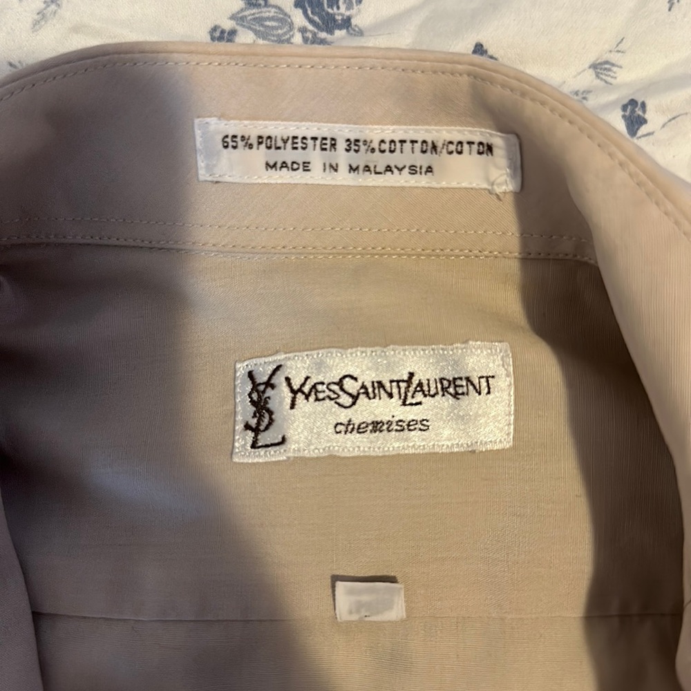 YSL beige button down